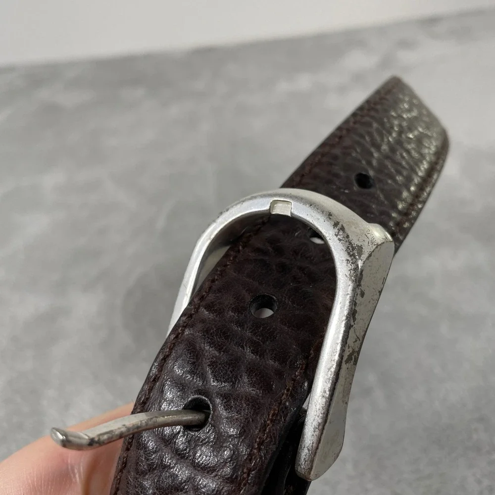 Vintage Bison Belt Mens 30 Brown Genuine American Bison Leather Made in USA